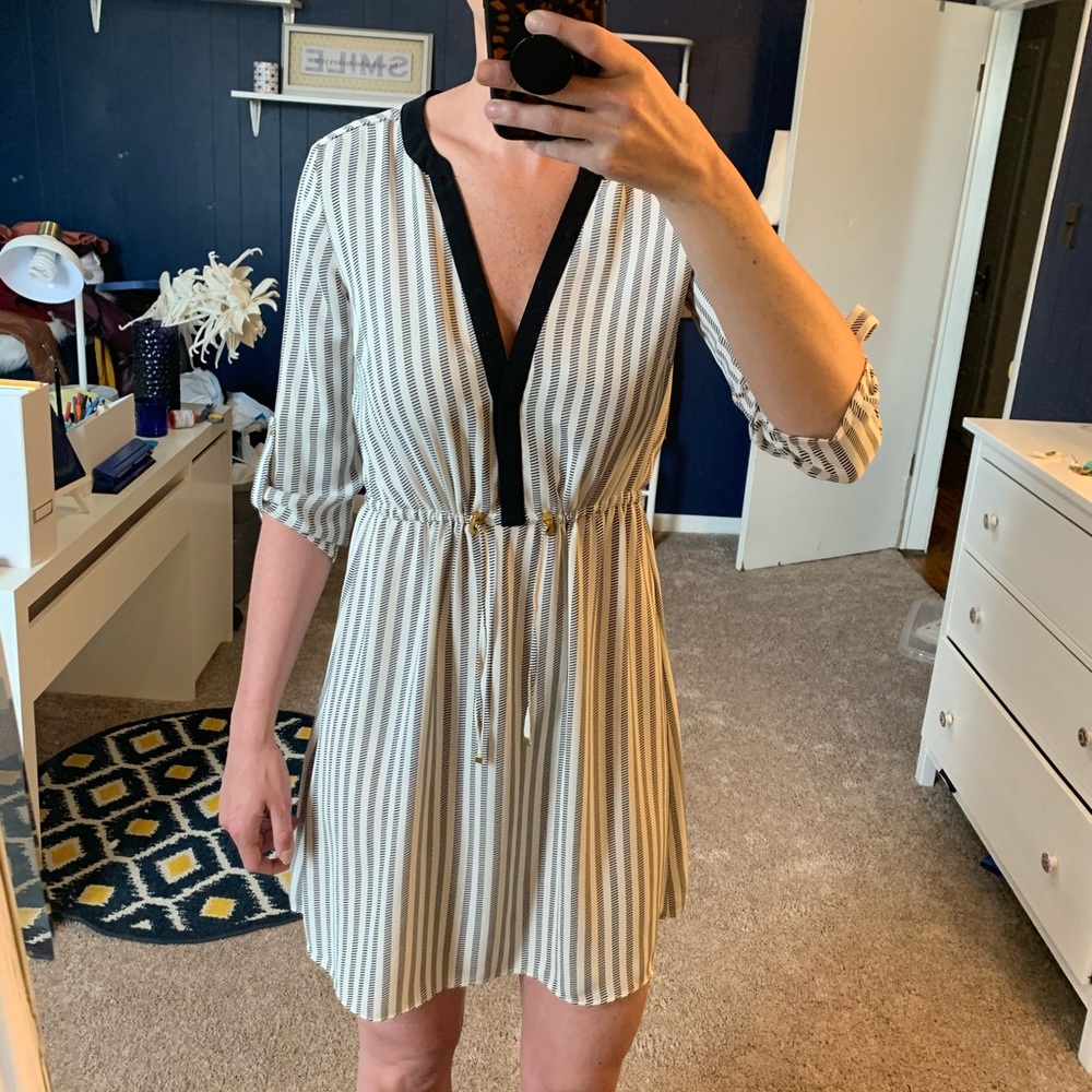 Black & white shift dress